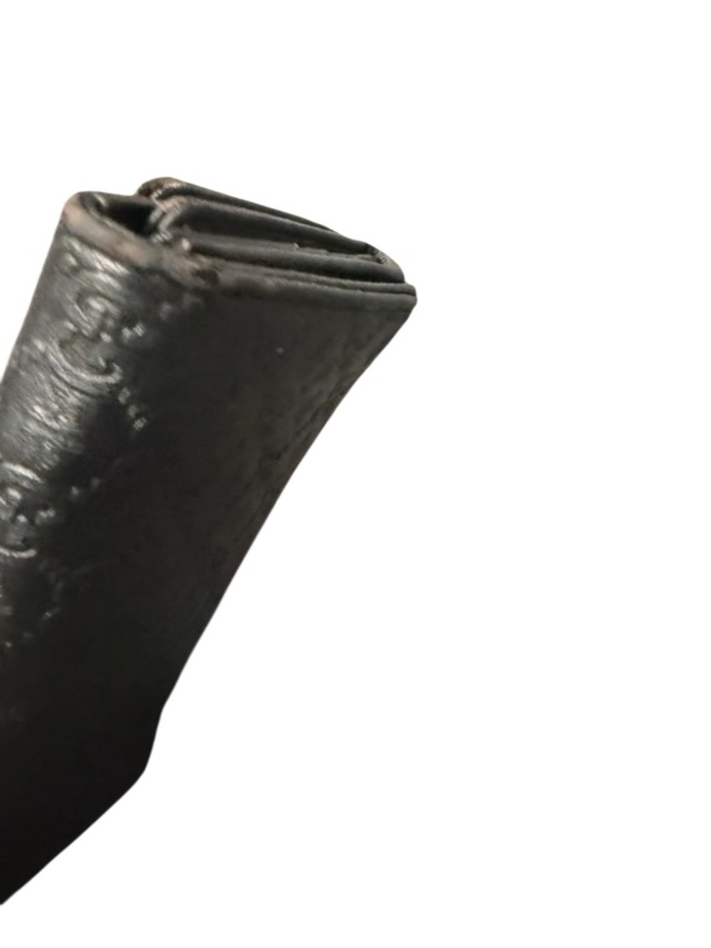 Gucci Black GG-Stamped Leather Wallet with Gold Double G - Picture 3 of 4